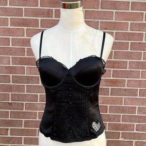 Vintage Pussycat Dolls by Robin Antin La Senza Shhh Bustier Black Size S/M